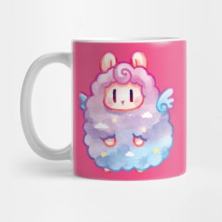 aurora sheep alpaca fluffy cuteness pastel pink sky alpacasso Mug